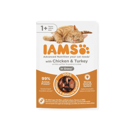 Kapsička IAMS Delights Adult kuracie a morčacie v omáčke 85g