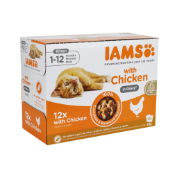 IAMS Delights Kitten kura v omáčke multipack 12 x 85 g