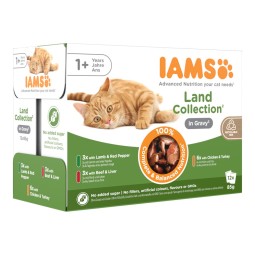 Iams Cat Multibox zo suchozemského mäsa 12 x 85 g