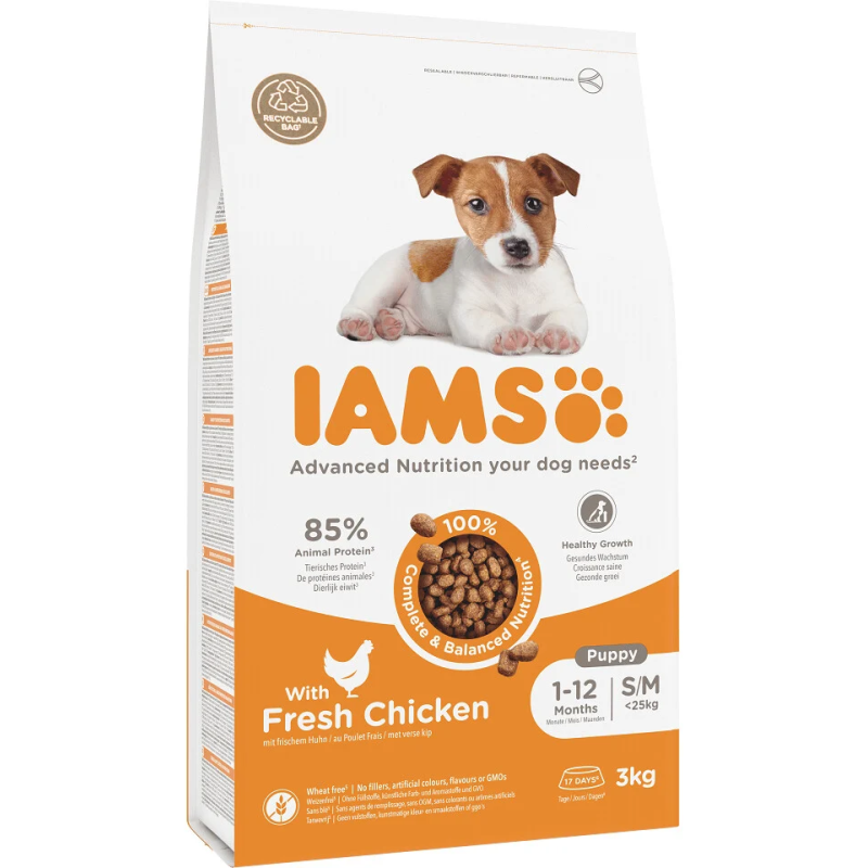 Krmivo IAMS Dog Puppy Small & Medium Chicken 3kg