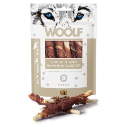 Pamlsok Woolf Dog Chicken & Rawhide Twister 100 g