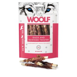 Pamlsok Woolf Dog Duck and Rawhide Twister 100g