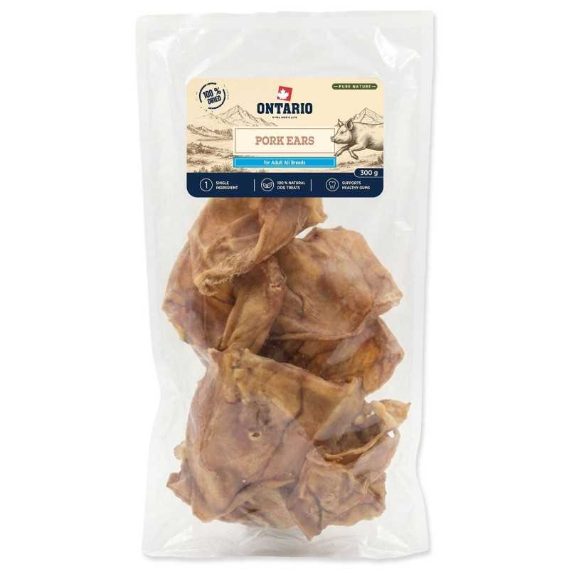 Pochúťka Ontario Pure Nature Sušené Bravčové Ucho, 300 g Pochúťka Ontario Pure Nature Sušené Bravčové Ucho, 300 g