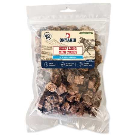 Pochúťka Ontario Pure Nature sušené mini kocky z hovädzích pľúc 150 g