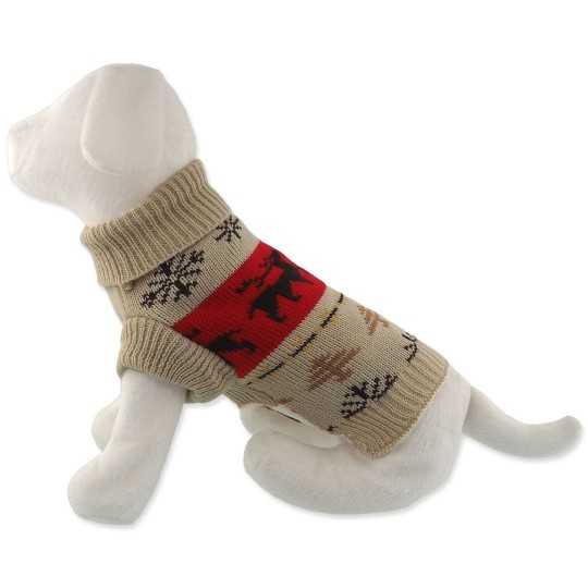 Sveter Dog Fantasy Winter Tale Vianočný pletený so sobmi
