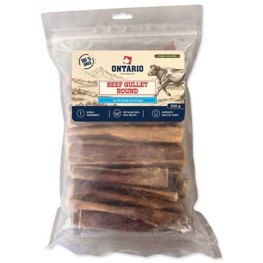 Pochúťka Ontario Pure Nature sušený okrúhly hovädzí pažerák 500 g