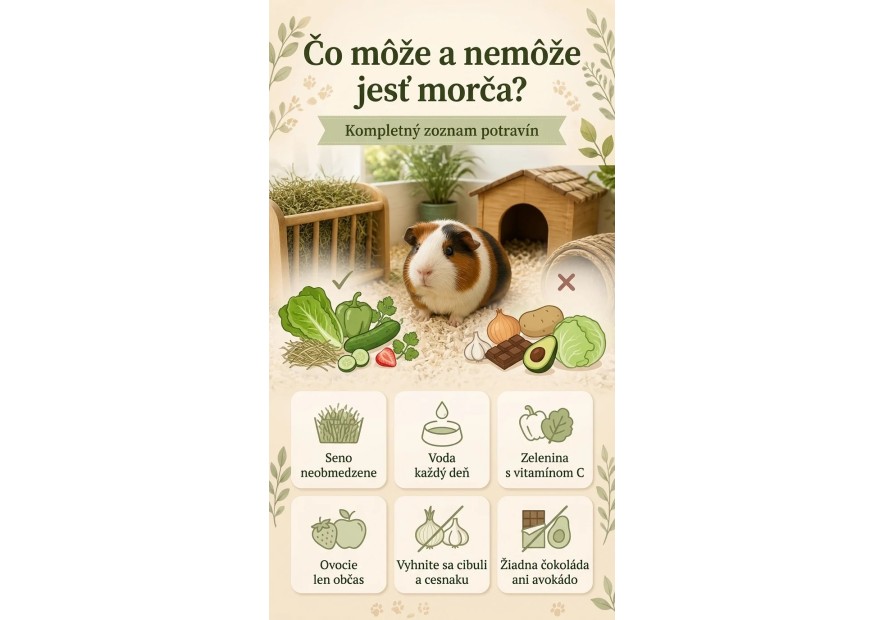 Čo môže a nemôže jesť morča? Kompletný zoznam potravín | AZPET