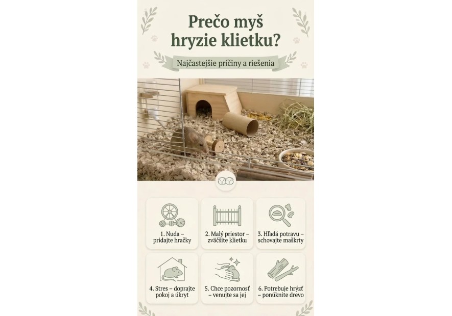 Prečo myš hryzie klietku? Najčastejšie príčiny a riešenia | AZPET